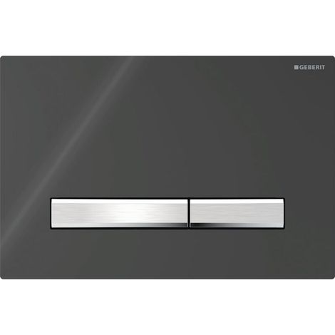 Geberit Sigma50 flush plate for dual flush, chrome-plated. Colour: chrome, black (115.788.DW.2) (1/4)