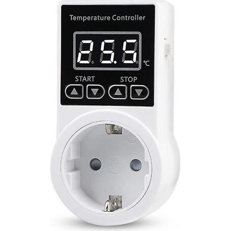 Prise Thermostatique - Plage -20 À 120 °C - Précision 1 % - Compatible UE - Pour Chauffage Climatisation Réfrigérateur - 10 A 100-240 V 3950 W - 1 Pièce (1/5)