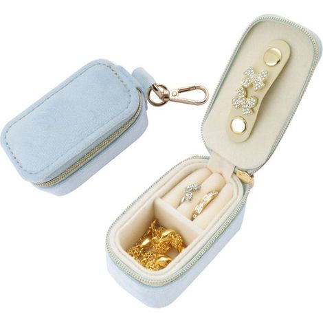 Boîte à bijoux - Boîte de rangement - Mini boîte de rangement - Trousse de maquillage de voyage - Mini boîte à bagues - Boîte porte-clés - Portable, idéale pour ranger bijoux et bagues au quotidien, b