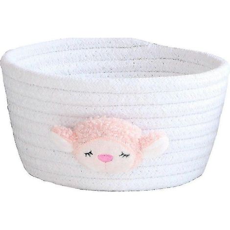Archiviazione cesti intrecciati a mano, modello, cartone animato animale, 16 x 9 pollici, ideale per bambini, giocattoli, piccoli oggetti e biancheria. (1/2)