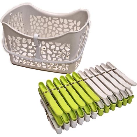 Cesta de guijarros + 20 pinzas recicladas