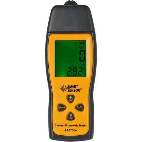 Compteur de monoxyde de carbone 0-1000 ppm, testeur de gaz CO, alarme sonore et lumineuse à écran LCD (1/5)