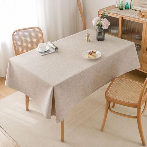 Nappe, nappe, nappe aspect lin effet lotus nappe résistante à l'eau couleur et taille disponibles nappe carrée pratique et belle, beige 140 x 180 CM une pièce (1/4)