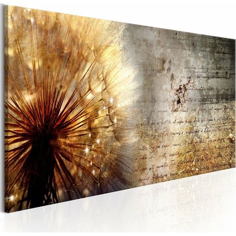 Tableau pissenlit doré - 150 x 50 cm (1/4)