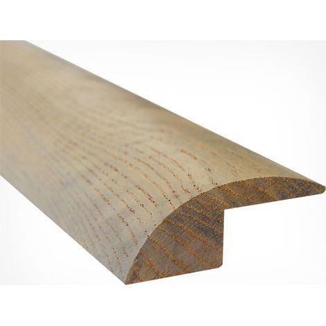 Barre de Seuil en Bois Chêne Massif Verni Mat - Aspect Bois Brut - 19x52x1200mm - Rattrapage de Niveau