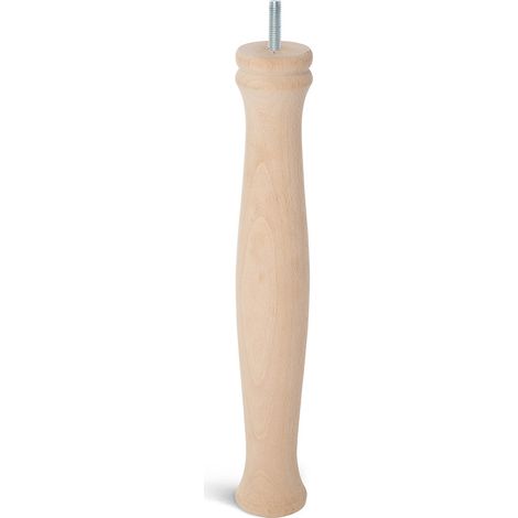 Pied cylindrique en bois d'une hauteur de 360 mm et finition hêtre brut. Dimensions: 55x55x360 mm - talla