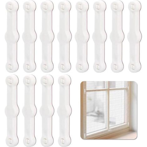 Lot de 12 moustiquaires de fenêtre, mousticaire, alternative à aimant moustiquaire fenetre, accessoires autocollants, installation facile (1/5)