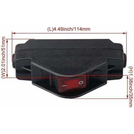Interrupteur étanche IP65 noir – 30A 220V – PA66 – indicateur LED – 11,4x3,5 cm (1/4)