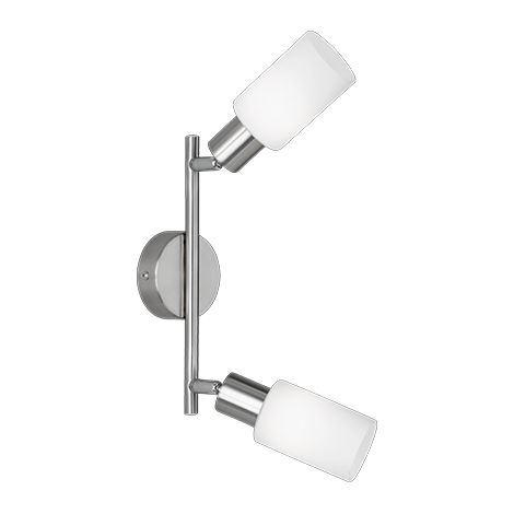 Faretti da Sofffitto Barra 2 Spot Orientabili Acciaio Vetro Bianco Mars GD Trio (1/2)