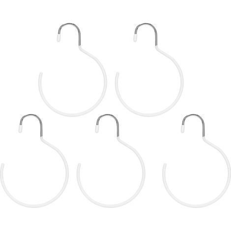 5 crochets muraux blancs polyvalents pour peignoir, écharpe, ceinture - Crochets de suspension pour dressing, salon de beauté ou spa (1/5)