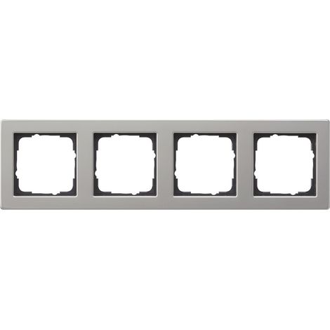 Gira 021433 telaio di finitura argento montaggio 4 moduli (1/2)