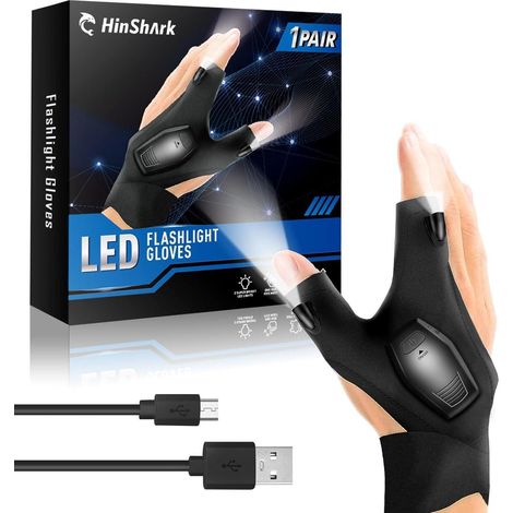 LED-Taschenlampen-Handschuhe wiederaufladbar für Angeln & Heimwerken (1/5)
