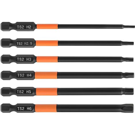 Impact Hex Head Allen Bit Break,6 PCS Embouts Visseuse Hexagonale 1/4" S2 Steel Magnetique Embouts de Tournevis Hexagonaux pour L'assemblage de Meubles et Les Réparations de Voitures (1/5)
