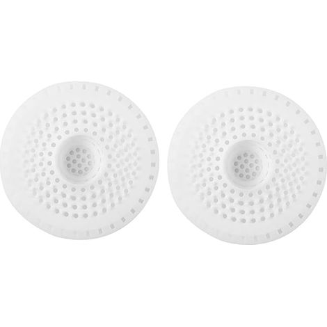 2 Piece Silicone Drain Protector, Shower Hair Filter, Drain Filter for Sink, Hair Catcher, Kitchen Sink Grill, Easy Installation for Shower, Bathtub and Kitchen (1/5)