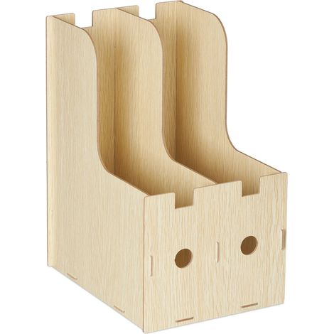 Portadocumenti a 2 scomparti per formato A4 ufficio design elegante 32 x 18,5 x 24 cm in MDF bianco 130012120