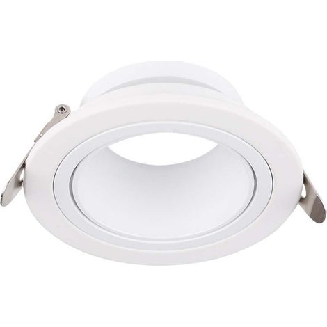 Portalámparas LED empotrable redondo V-TAC GU10 en policarbonato y hierro, color blanco
