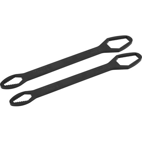 Zweiteiliger, universeller, doppelt verstellbarer Schraubenschlüssel, selbstsichernd, Sternkopf, 8–22 mm, 260 mm, elektrophoretisch schwarz (1/5)