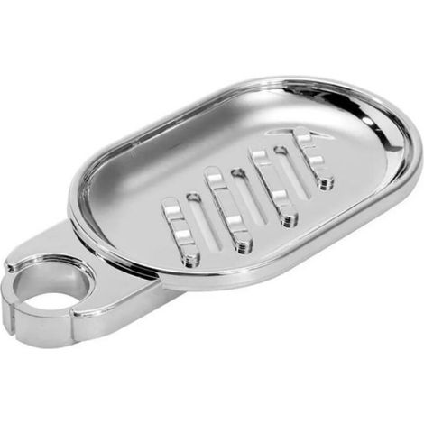 Porte-Savon - Clip Réglable Pour Rail De Douche - ABS Argenté - Trou 22 Mm - 12 5 X 8 Cm (1/4)
