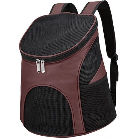 Sac à dos respirant pour animaux de compagnie, sac de transport pliable et résistant aux chocs pour chat, avec poignée de transport, pour animaux de compagnie, chats S (30x25x35cm/11.8x9.8x13.8) Café (1/5)