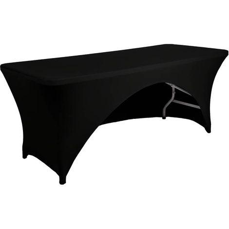 Diese dehnbare Polyester-Tischdecke mit vollständiger Abdeckung, die einzeln verkauft wird und über Kerben verfügt, ist strapazierfähig, waschbar und eignet sich für Partys, Hochzeiten, Bankette, Weih (1/5)
