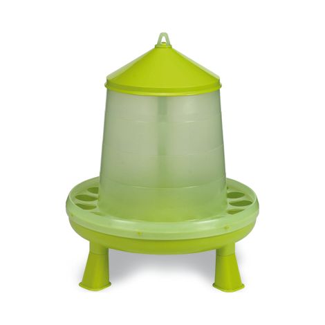 Mangeoire Volailles En Plastique Gamme Eco 8kg Avec Pieds Verte - Gaun