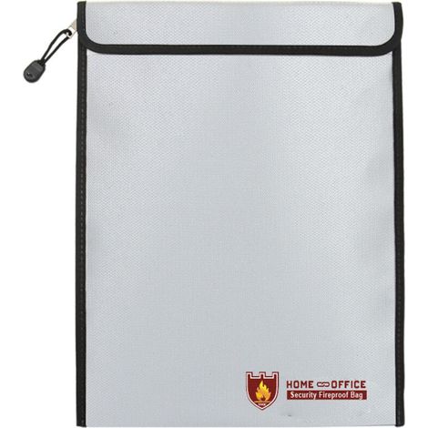 Sac Anti-Feu - Résistant à 1047 °C - Étanche avec Fermeture Étanche - 2 Compartiments A4 - 28 x 38 cm - 1 Pièce (1/5)