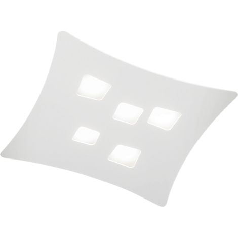 Plafonnier Moderne Isotta 5 Lumières Gx53 Blanc - Plafonnier Courbé En Métal 50X55Cm, Géométrique, Max 5X8W, Ampoules Exclues (1/3)