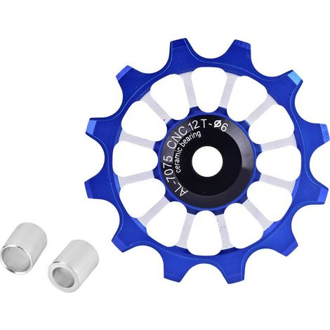Roulette de guidage en aluminium avec roulement céramique pour dérailleur arrière de vélo MEIJUN (Bleu) (1/5)
