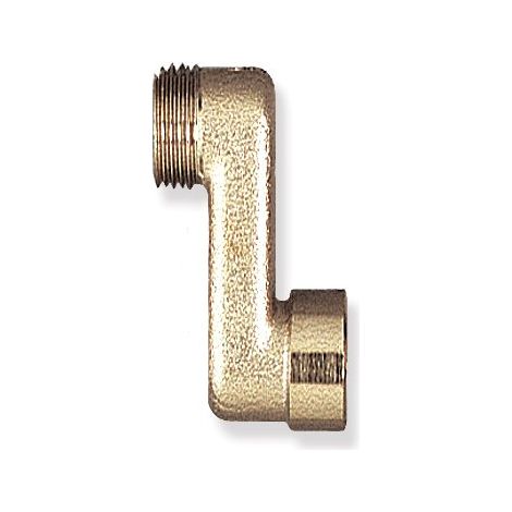 Raccordo eccentrico retrogruppo nickel, Raccordo eccentrico attacchi MF 1/2" x 1/2" spostamento mm 40 in ottone nichelato (1/2)