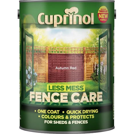 Cuprinol Less Mess Fence Care Autumn Red 5L