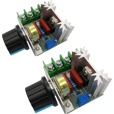 2pcs 25A PWM Contrôleur de contrôle de Vitesse de Moteur à Courant Alternatif 2000W Régulateur de Tension réglable 50-220V (1/5)