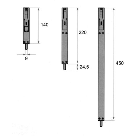 Fapim Titan L chiusura in alluminio grigia 140 mm