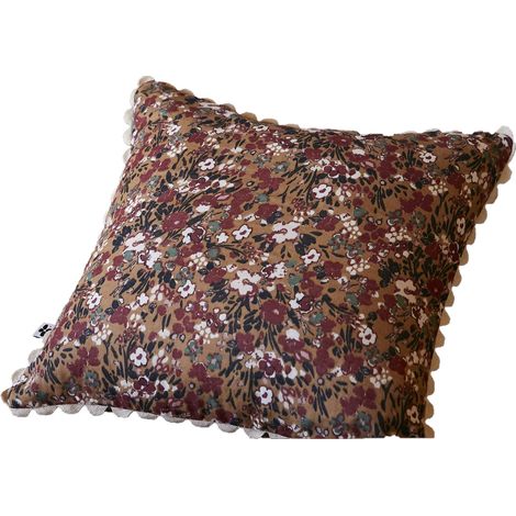 Coussin gaze de coton 40 x 40 cm Capucine camel (1/3)