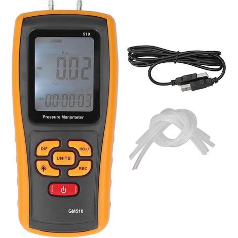GM510 Professionelles tragbares digitales Manometer für Differenzdruckmessung an Luft und Gas (1/4)