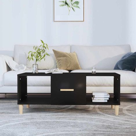 vidaXL Coffee Table Black 102x50x40 cm Engineered Wood (1/5)