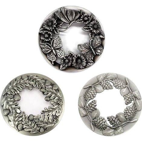 Lot de 3 Couvercles de Bougie en Métal Argenté Mieux Brûler Bougies Parfumées Illuma lid Cloche Ajourée Brûler Uniformément Abat-Jour Fondre Uniforme pour Bougie (1/5)
