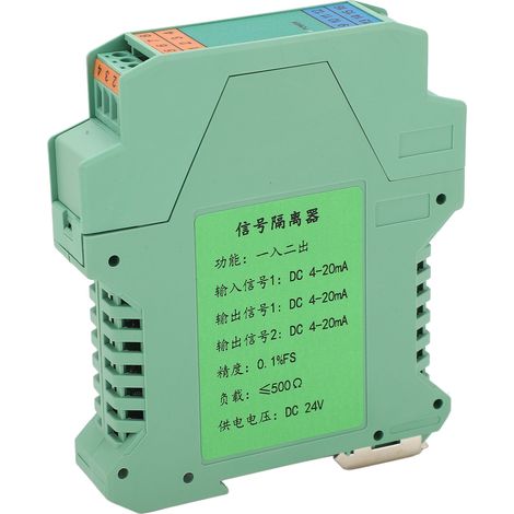 Eingang, 2 Ausgänge Gleichstromsignal-Isolator, SPS-Erkennungsstromsignal-Isolator, Transmitter, 4–20 mA, DC 24 V (1/5)
