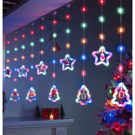 Guirlande lumineuse LED de 3 m pour l'extérieur et l'intérieur, rideau lumineux de Noël USB avec télécommande, étanche IP44, lumière colorée (1/5)