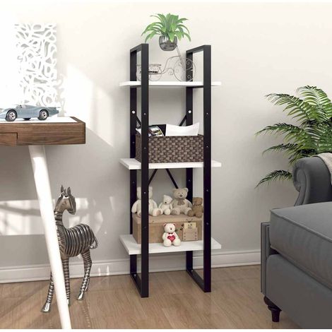 Bücherregal 3 Fächer Weiß 40x30x105 cm Holzwerkstoff