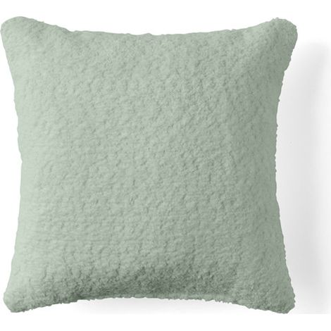 Rune - coussin - en tissu bouclette - 37x37 cm - vert sauge (1/4)