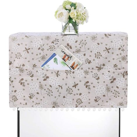 Housse de protection multifonction en coton et lin pour réfrigérateur et machine à laver avec sac de rangement 55  130cm.