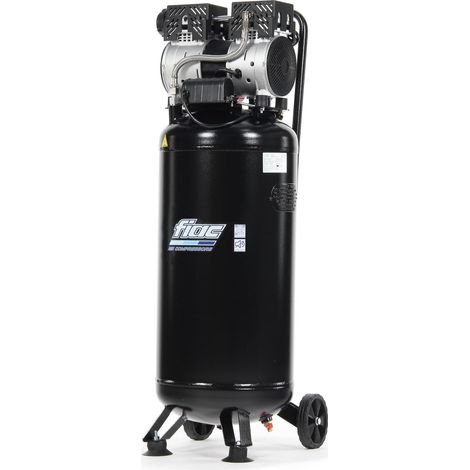 FIAC Compressore d'Aria Verticale Silenzioso SUPERSILENT 50V, Oil Free, Pressione Massima 8 Bar, 1 Hp, Serbatoio 50 Litri, Rumorosità 58 dB LpA