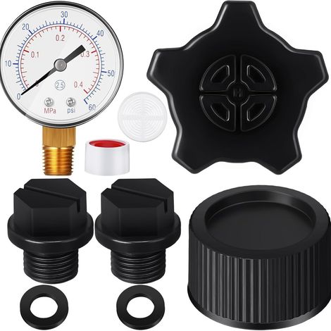 Manomètre ECX270861 avec Bouchon de Vidange SX180LA et Joint SX180HG – pour Couvercle de Pompe SPX1700FG (1/5)