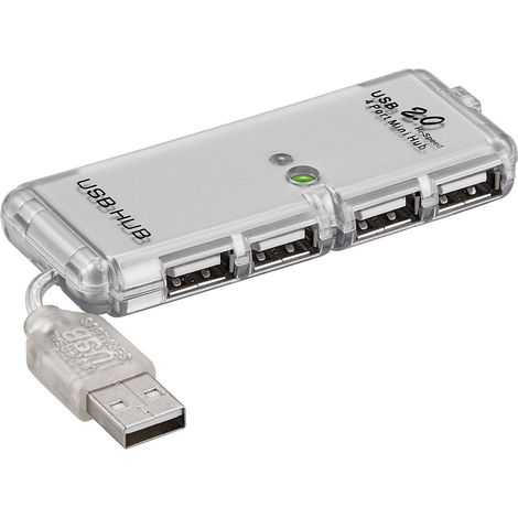 Goobay 68879 hub de interfaz USB 2.0 480 Mbit/s Gris