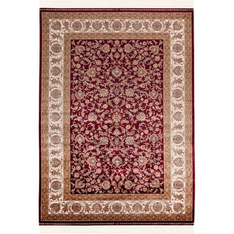 Tapis vintage rouge motif oriental en modal - 230 x 160 cm (1/3)