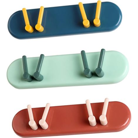 Ensemble de 3 supports pour brosses à dents et de rangement pour salle de bain : bol en noix de coco, porte-tasse, gobelet, brosse à dents électrique, jeux, support mural, crochets, porte-dentifrice. 