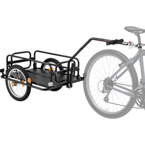VEVOR Remolque de Carga para Bicicleta 40 kg 2 en 1 con Carrito de Mano, con Ruedas de 40,6 cm, Estructura Abierta, Reflectores y Montaje Fijo en la Tija del Sillín para Camping, Compras y Jardín (1/5)