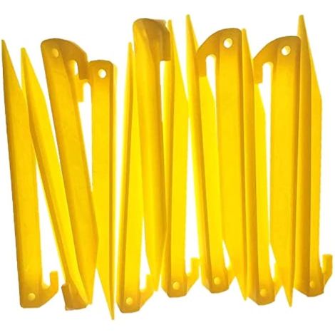 20 pièces de 30 cm piquets de tente en plastique résistant, crochets pour auvent camping caravane (1/4)