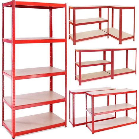 Metal Storage Shelve 5-Tier Black Adjustable Storage Shelves Heavy Duty Metal Shelves Storage Boltless Rack 875KG Capacity (175KG Per Shelf) for Workshop, Shed, Office - 180cm x 90cm x 40cm (1/5)