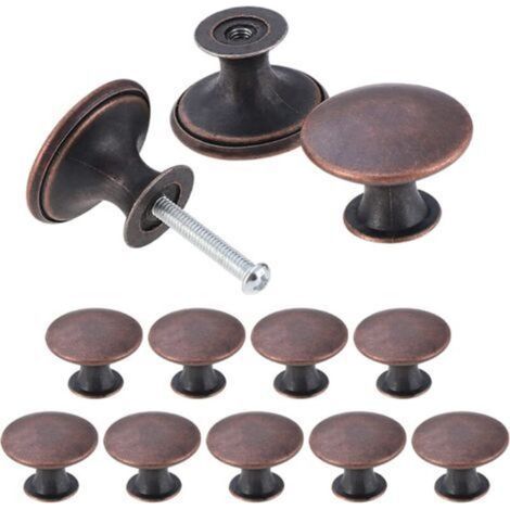 Un ensemble de 12 poignées de tiroir, poignées de cuisine vintage, poignées de meubles rondes, 30 mm, couleur cuivre. (1/4)